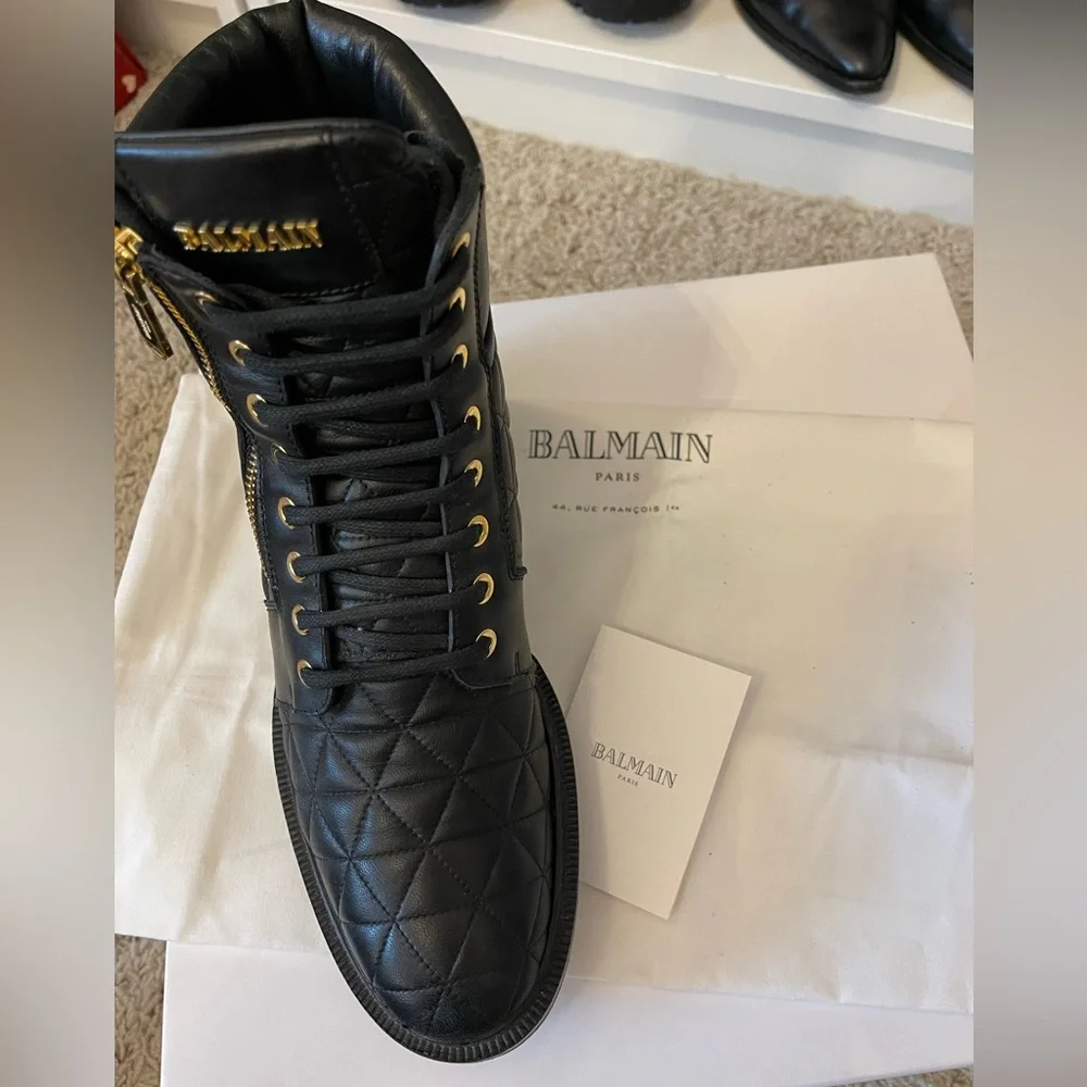 Balmain Army Quilted Leather Combat Boots 🖤 - Picture 6 of 15